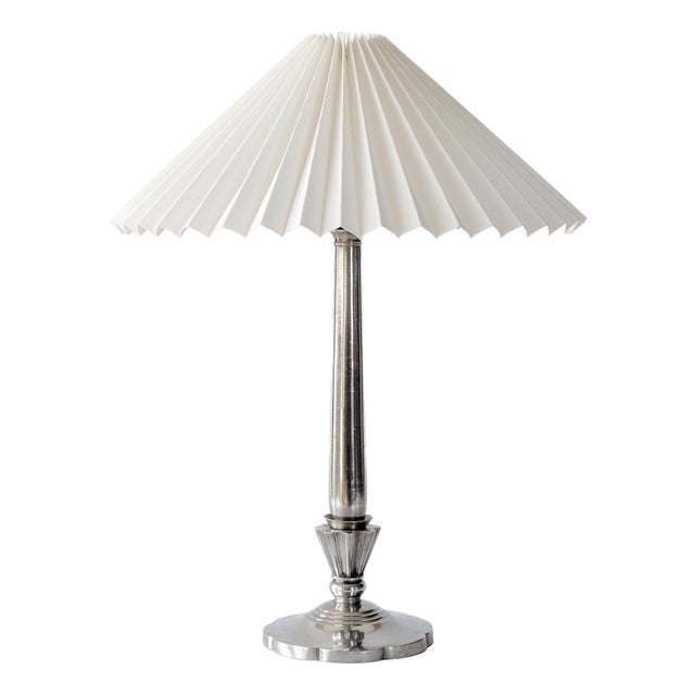 Art Deco Pewter Metal Table Lamp by Just Andersen, Denmark, 1930s For Sale