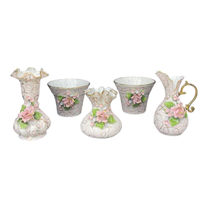 1950s Lefton Porcelain Vase Collection-Set of 5