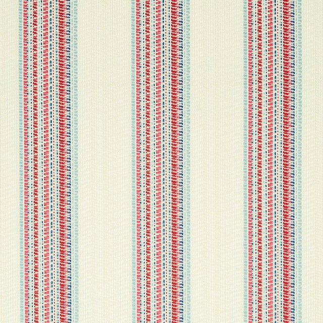 Rustic Sample - Schumacher Bendita Stripe Indoor & Outdoor Fabric in Rose For Sale - Image 3 of 3