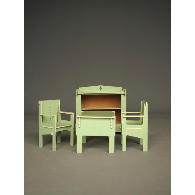 Modern Art Deco Hague School Dutch Childrens Toy Furniture, 1930s, Set of 4 For Sale - Image 3 of 14
