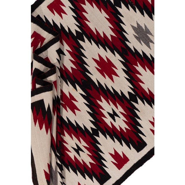 1950s Vintage Circa 1950 Ivory Navajo Style Hand Woven Rug, 3ft 7in X 6ft 1in For Sale - Image 5 of 5