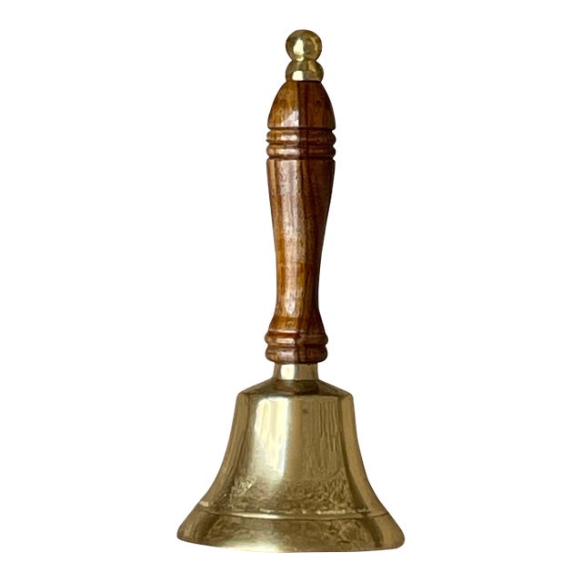 Brass Bell With Wooden Handle For Sale