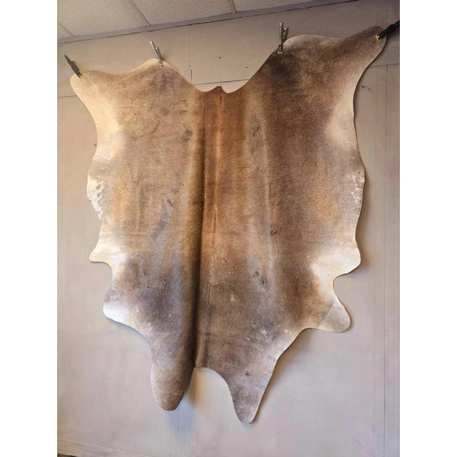 Large Beige and Brown Cowhide Rug For Sale - Image 14 of 18
