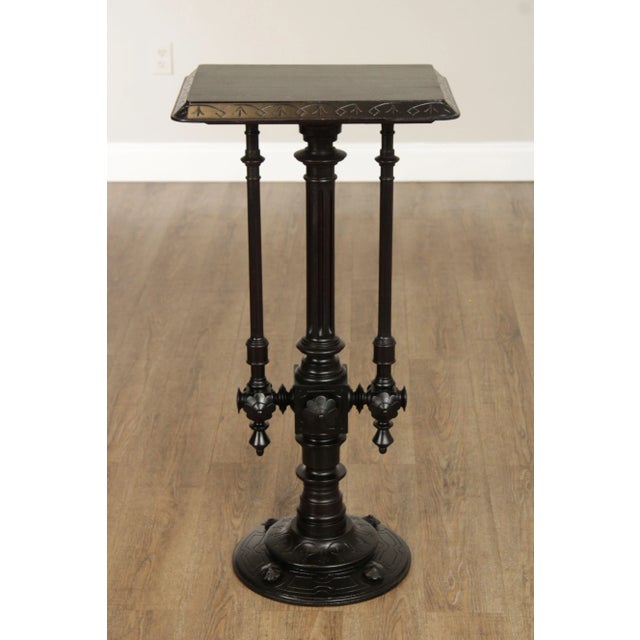 Victorian Renaissance Revival Antique Walnut Carved Pedestal For Sale - Image 9 of 12