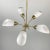 Brass and White Glass Chandelier, 1980s For Sale - Image 4 of 8