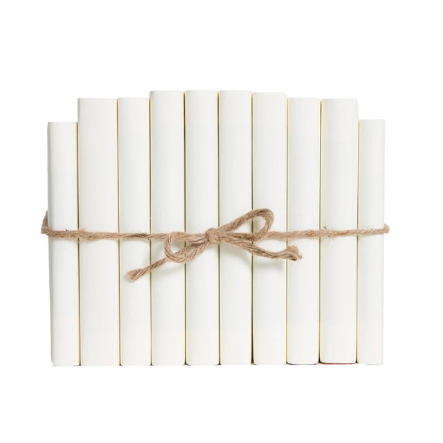 Modern Decorative Books - Buttercream Paper Wrapped Book Bundle - 1 Foot of Cream Books For Sale - Image 3 of 3