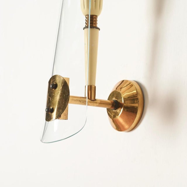 Sconces in Glass, Brass and Cream Metal from Stilnovo, Italy, 1950s, Set of 2 For Sale - Image 11 of 17