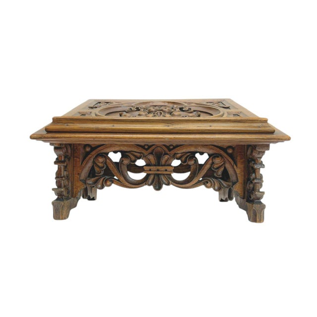 19th Century Gothic Revival Carved Wood Book Stand For Sale - Image 5 of 13