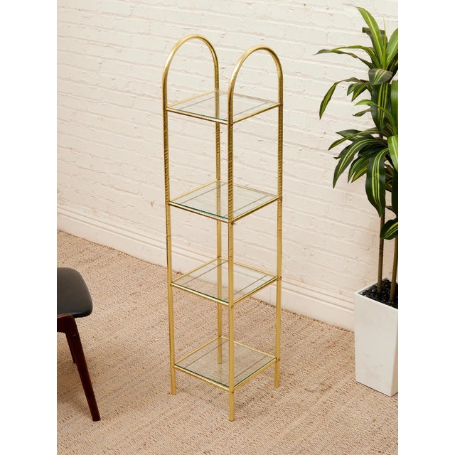 Hollywood Regency Gold Hollywood Regency Shelf For Sale - Image 3 of 10