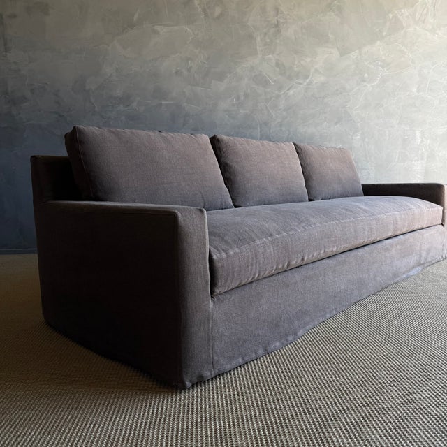 Custom Made to Order Slip Covered Maxwell Sofa 110" With Down Wrapped Cushions For Sale - Image 4 of 9