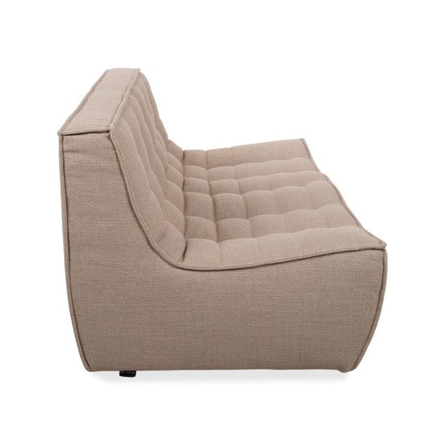 Textile Fabric Two-Seater Grey Sand Taupe Ethnicraft N701 Sofa For Sale - Image 7 of 10