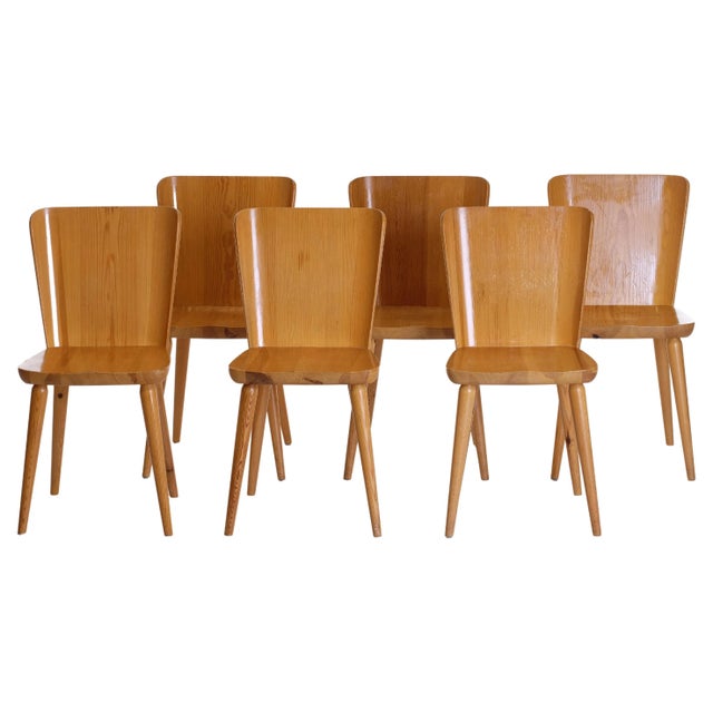 Swedish Pine Chairs by Göran Malmvall, 1960s, Set of 6 For Sale - Image 9 of 9
