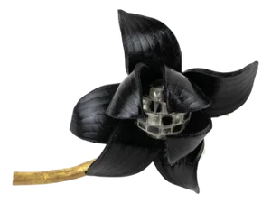 Fabrice Paris Giant Black Dahlia Resin Flower Brooch