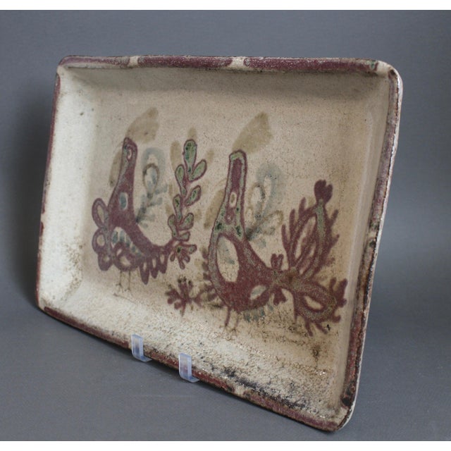 Mid-Century French Ceramic Tray by Gustave Reynaud for Le Mûrier, 1960s For Sale - Image 3 of 13