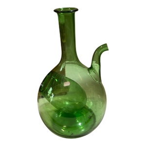 Mid-Century Green Glass Decanter