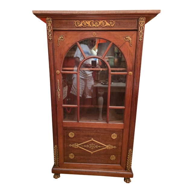 Antique French Empire Napoleonic Cabinet Gilt Bronze For Sale