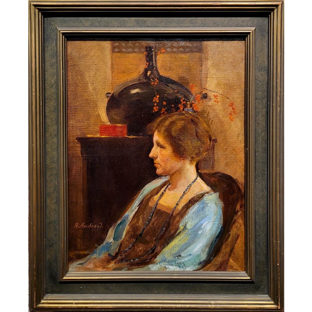 Richard Andrew -Portrait of an Irish Woman-Oil Painting C1910s For Sale - Image 10 of 10