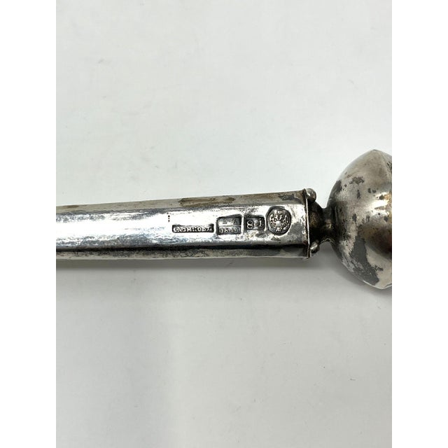 Metal Extremely Rare Antique Silver Torah Pointer Dated 1844 With Gemstones For Sale - Image 7 of 11
