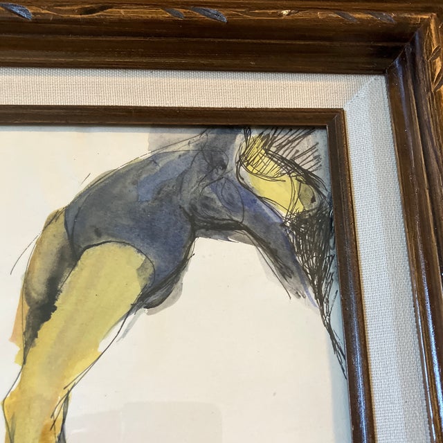 1960’s vintage dancing figure illustrative painting / drawing. Measures 8x10 or 15.5x17.5 framed. Check out my shop,...