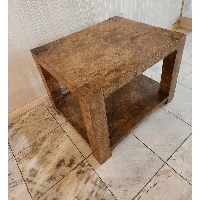 Midcentury Burlwood Side Table Milo Baughman for Lane For Sale - Image 13 of 14