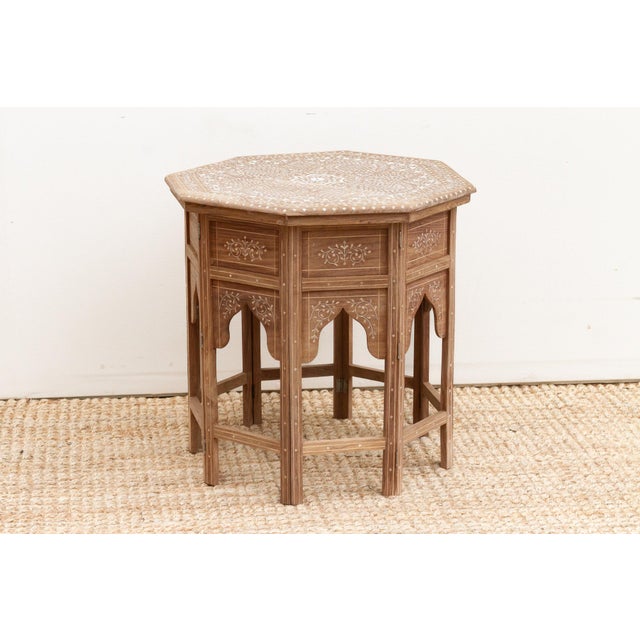 1960s Fine Inlay Geometric Mandala Side Table For Sale - Image 5 of 9