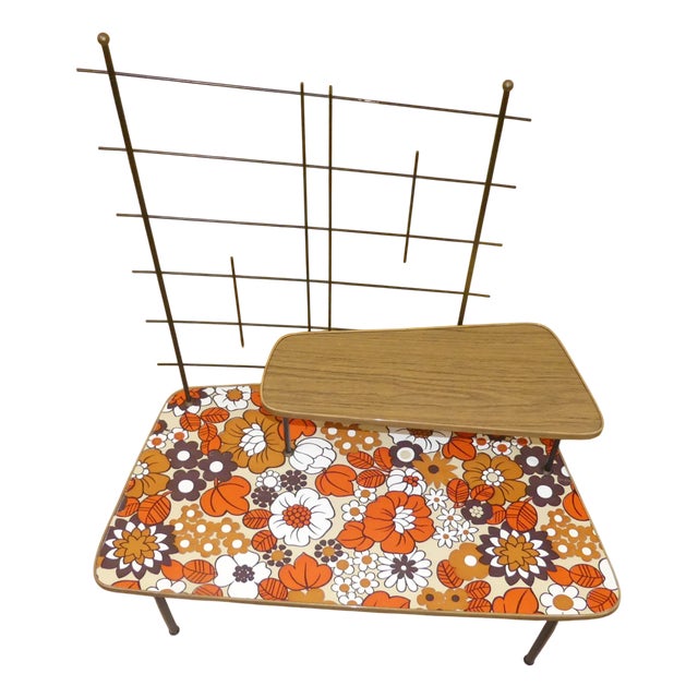 Large Vintage Flower Stand in Orange, 1970s For Sale