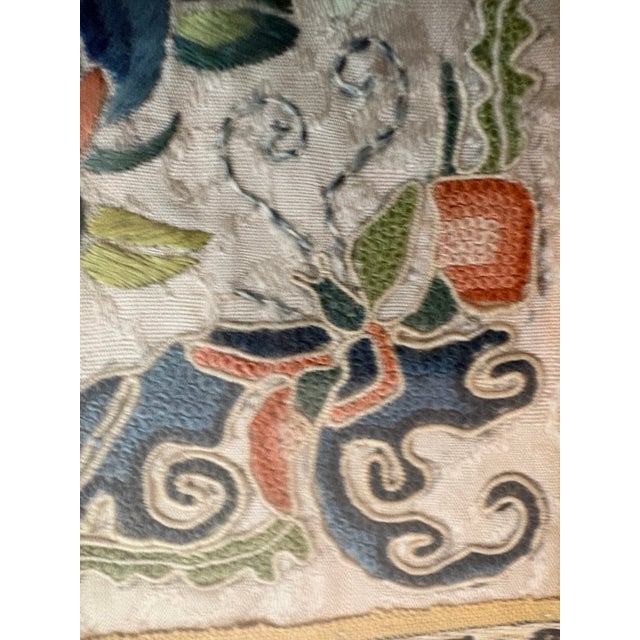 Antique Chinese Kimono Sleeve Embroidery (Peking Knots) For Sale - Image 4 of 8