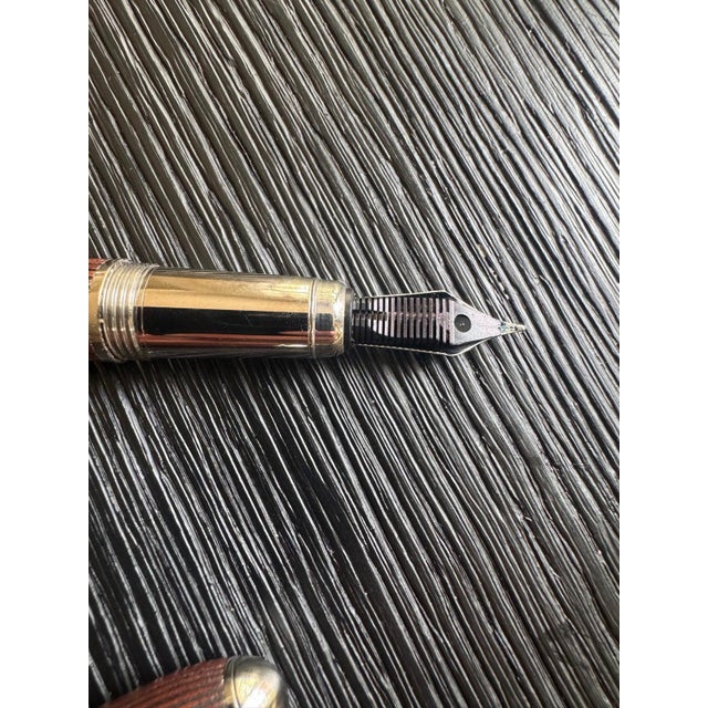 French Late 20th Century Cartier Louis Cartier Transatlantique Limited Edition Kotibe Wood Fountain Pen, Boxed For Sale - Image 3 of 5