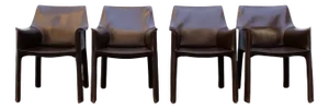 Cab 413 Leather Chairs by Mario Bellini for Cassina, 1970s, Set of 4