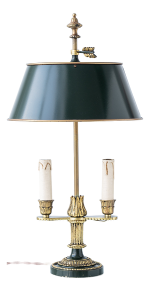 Vintage French Empire Two-Light Bouillotte Table Lamp, 1950s