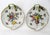 Meissen Porcelain Antique Pair German Dresden Meissen Still Life Flowers Cabinet Leaf Form Plates For Sale - Image 4 of 9