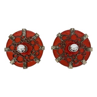 Ceramic Wall Sconces from Hustadt Leuchten, 1970s, Set of 2 For Sale