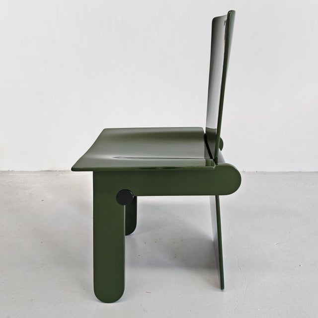 Gavina Vintage English Green Lacquered Chairs by Carlo Scarpa for Gavina, 1970s, Set of 4 For Sale - Image 4 of 18