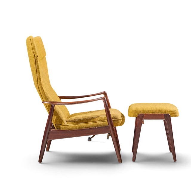 Brown Madsen & Schubell Ms20 Mid Century Danish Teak Reclining Lounge Chair and Ottoman For Sale - Image 8 of 11