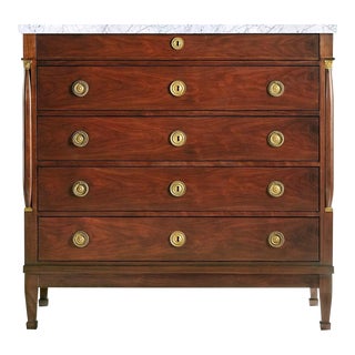 Modern History Walnut Chest with Columns For Sale