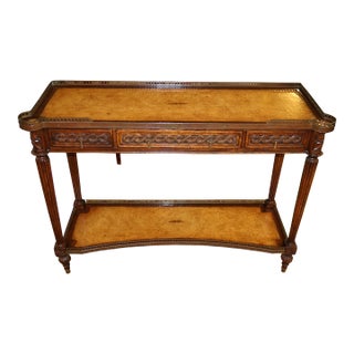 Jonathan Charles Windsor Napoleon III French Style Leather Top Console Table For Sale
