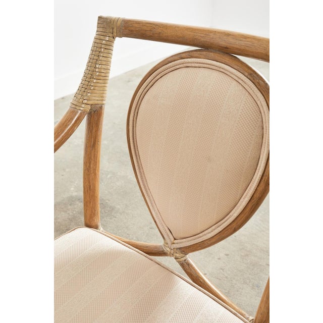 Pair of McGuire Rattan Leona Loop Back Dining Armchairs For Sale - Image 9 of 12