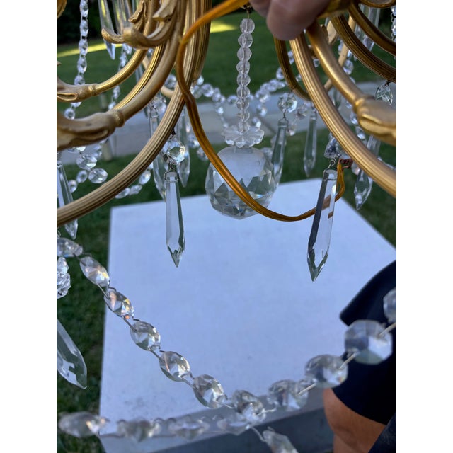 2000 - 2009 French Style Dore' Bronze and Crystal Chandeliers With 6 Lights For Sale - Image 5 of 13