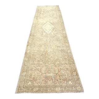 1960s Tan Color Faded Runner Rug For Sale