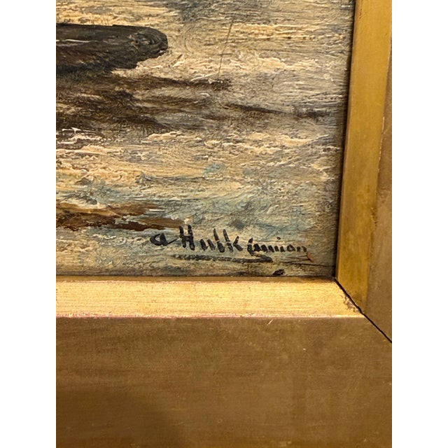 Late 19th Century Oil on Canvas 'Cottage by the Riverbank' For Sale - Image 4 of 11