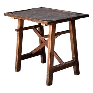 Vintage Primitive Side Table For Sale