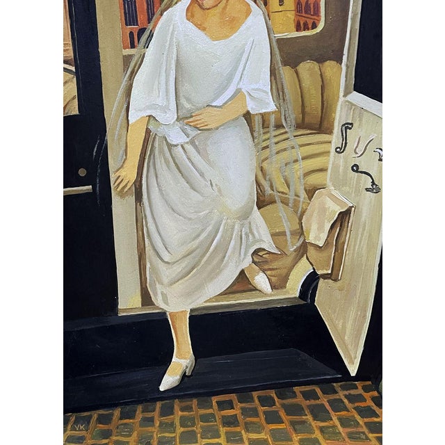2010s Oil Painting Exiting a Luxury Car Victor Konotopsky For Sale - Image 5 of 9