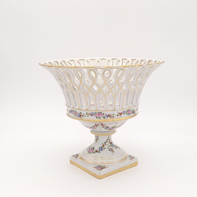 A vintage German reticulated footed bowl, circa 1920.