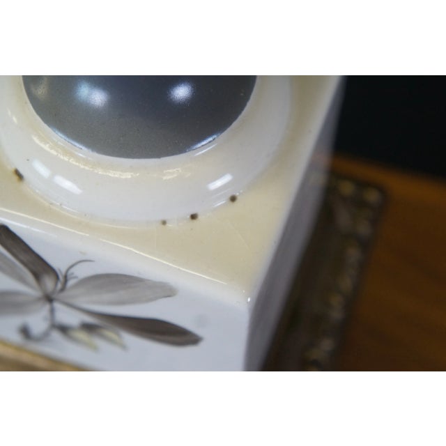 Ceramic Vintage Hollywood Regency Porcelain Hand Painted Figural Swan Trophy Lamp For Sale - Image 7 of 13