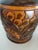 Brown Mid 20th Century Hand-Carved Wooden Canister With Floral Relief, Rustic Folk Art Storage Vessel For Sale - Image 8 of 8