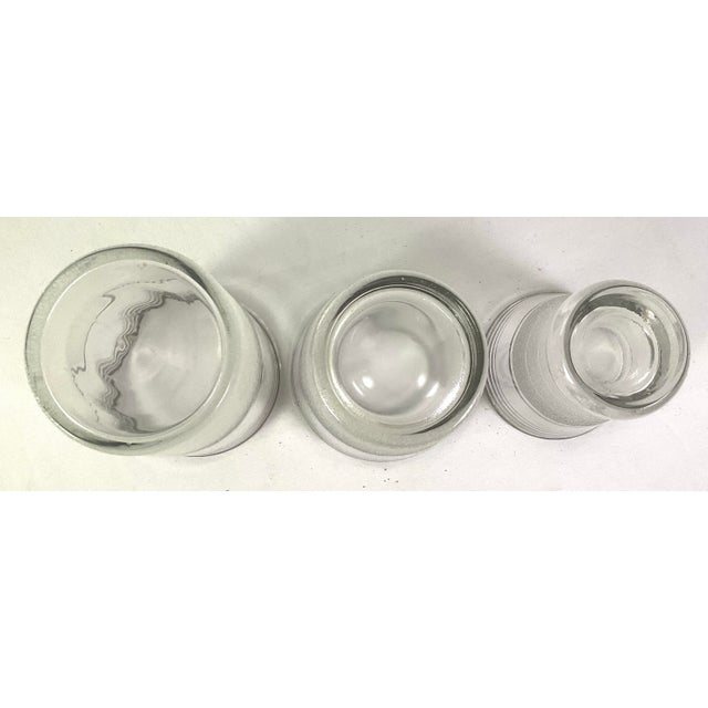 1960s Macbeth-Evans Glass Co,-Mid-Century Art Deco, Silver Banded, Textured and Frosted Ice Bucket and Assorted Glasses – 12 Pieces in All For Sale - Image 6 of 6