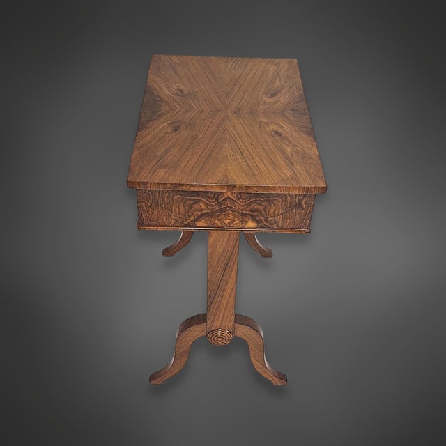 Biedermeier Side Table in Walnut Veneer, 1840 For Sale - Image 4 of 16