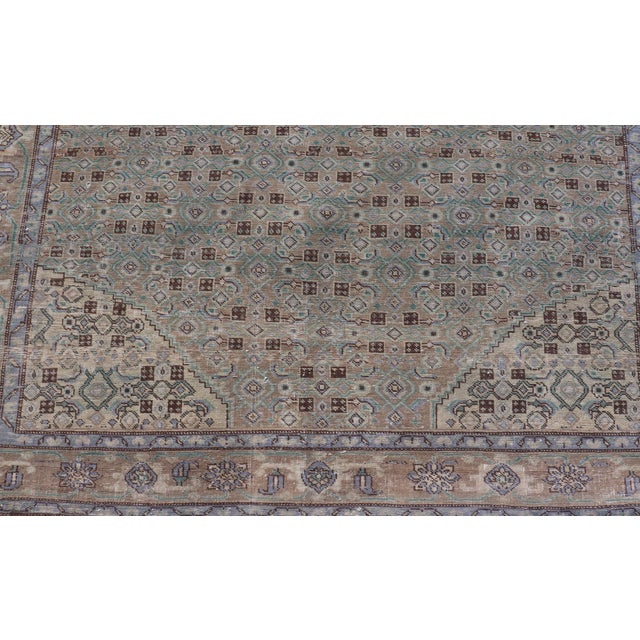 Vintage Persian Tabriz Rug With Floral Medallion in Earthy Tones With Brown For Sale - Image 4 of 13
