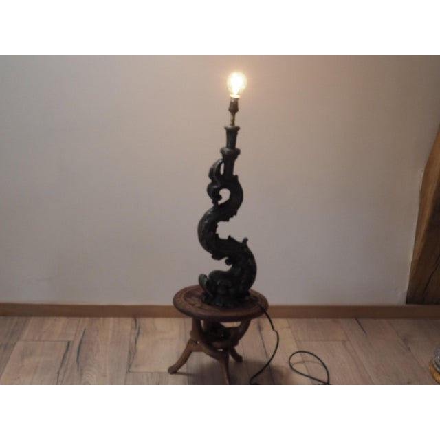 Vintage Zoomorphic Dragon Lamp in Cast Metal, 1970s For Sale - Image 16 of 18