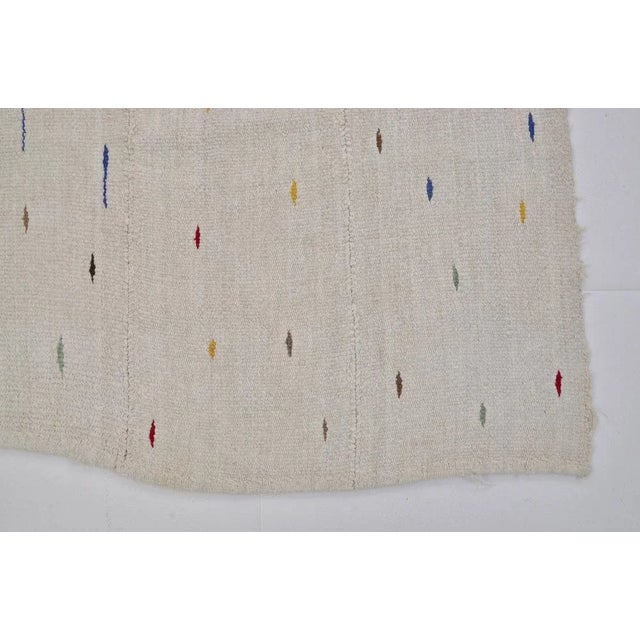 Turkish Neutral Organic Original Hemp Kilim For Sale - Image 6 of 9